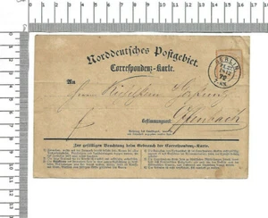 1872 1/2 Groschen norddeutsches Postgebiet Correspkarte Berlin Offenbach ; 60910 - Picture 1 of 2