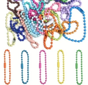 50 Stk. bunte Kugelperlenkette Kugelkette Schlüsselanhänger Schmuckherstellung - Bild 1 von 2
