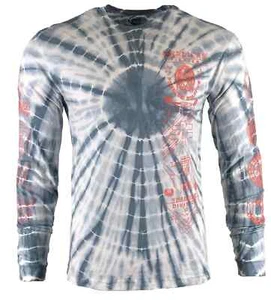 Nueva Camiseta Azul American Fighter Premium Mangas Largas Retro Tie Dye - Imagen 1 de 4