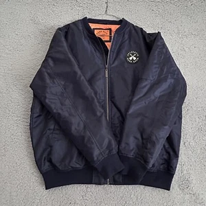 Hard Rock Guitar Co. Full Zip Quilted Navy Bomber Jacket Size XL - Picture 1 of 12