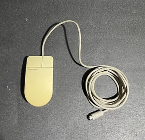Vintage Microsoft 2 Button PS/2 Compatible Computer Mouse Trackball Japan - Picture 1 of 3