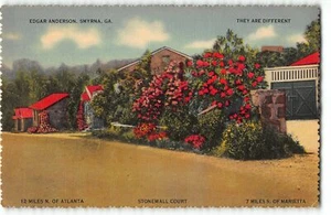 Edgar Anderson, Smyrna GA - Stonewall Court, Motel Cottages - Linen Postcard - Picture 1 of 2