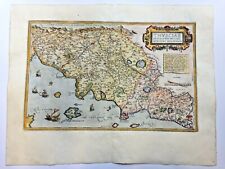 TUSCANY ITALY 1579 ABRAHAM ORTELIUS UNUSUAL LARGE ANTIQUE MAP 16TH CENTURY