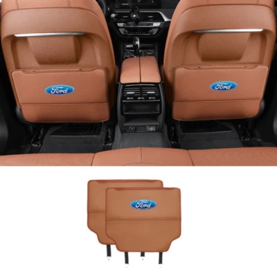 2PCS Car Seat Back Pad Mat Leather Anti-Kick Protector Cover for Ford Universal - Изображение 1 из 2