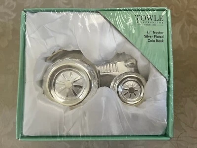 Towle Silversmiths Lil' Tractor Silver Plated Coin Bank - Image 1 of 4