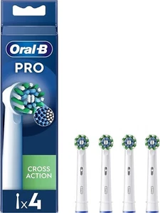 4 Pack Oral B Cross Action Braun Replacement Electric Toothbrush Heads - Picture 1 of 2