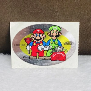 Vtg 1990 Super Mario Bros. Luigi Nintendo Mello Smello Foil Sticker 90s RARE! - Picture 1 of 4