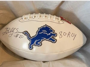 Billy Sims Detroit Lions Autographed White Panel Football JSA COA - Bild 1 von 5