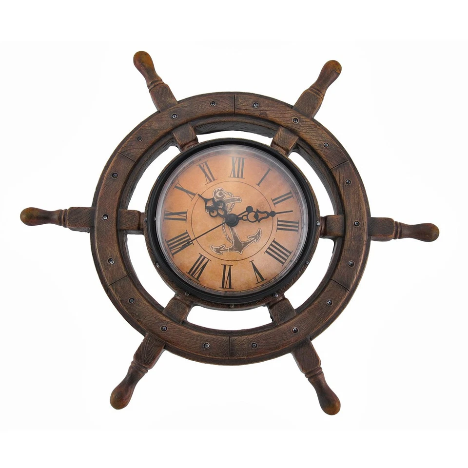 Zeckos Master of Destiny Ship`s Wheel Nautical Wall Clock 11.5 inch - Image 1 of 4