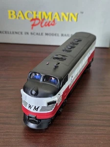 BACHMANN PLUS HO #234 WESTERN MARYLAND EMD F7A DIESEL LOCOMOTIVE, CIRCUS COLORS - Picture 1 of 14