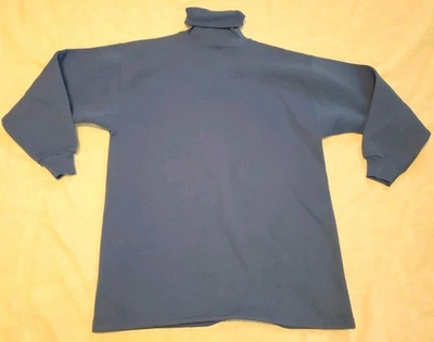 Sudadera De Colección Años 90 Tultex Superpeso Azul Lisa Cuello Alto Adulto MED Foto 1 de 4