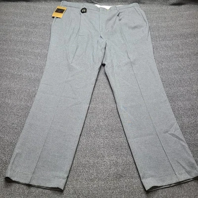 Botany 500 Pants Mens 42x32 Gray Dress Trousers Pleated Front Wool Blend Zip Fly - Image 1 of 4