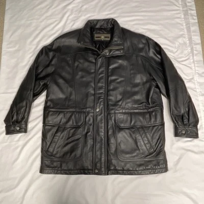 Members Only Soft Leather Jacket Men's Size XL Black Motorcycle Airman Vtg EUC - Image 1 of 4