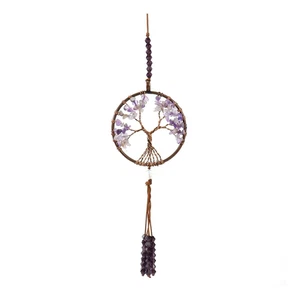 Baum des Lebens Hängende Verzierung für Auto Rückspiegel 7 Chakra Steine - Bild 1 von 6