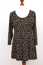 Women's The MASAI Black & Beige Viscose & Spandex 3/4 Sleeve Top Shirt Size L