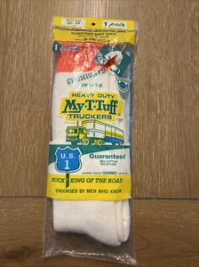 Vintage neu Herren 1 Paar weiß Baumwolle My Tuff Trucker Socken gepolstert 10-13 - Bild 1 von 5