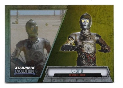 2016 Topps Star Wars Evolution GOLD Lightsaber Parallel #72 C-3PO Serial #43/50 - Image 1 of 2