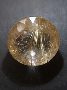 Bright gold rutile quartz gemstone - faceted natural rutilated Quartz 20.50 CTS - Picture 1 of 13