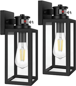 Outdoor Wall Lights Motion Sensor Dusk to Dawn Exterior Lamp Fixtures New 2-Pack - Picture 1 of 8