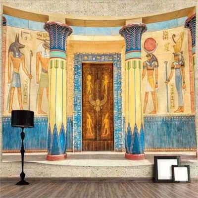 Templo del Antiguo Egipto Tapiz Extra Grande Colgante de Pared Arte Fondo Tela Foto 1 de 4