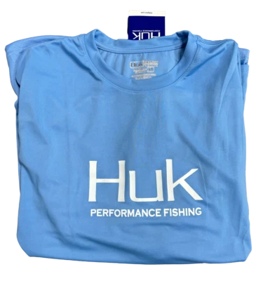 WILSON OUTFITTERS Huk Performance Fishing Camo Long Sleeve Sky Blue #144273 Sun Shirt Mens