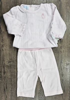 Ropa para bebé niña nueva Le Top recién nacido 2 piezas rosa conejito conejo conjunto Foto 1 de 3