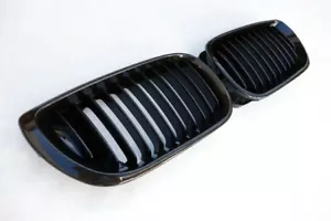 BMW 4D E46 LCI Facelift Carbon Black M Kidney Euro Sport Front Hood Grill 02-05 - Foto 1 di 2