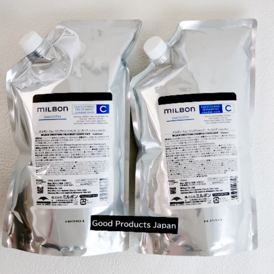 【Refill】Milbon Smoothing Shampoo & Treatment [C] 1000ml  For Coarse Hair - Image 1 of 1