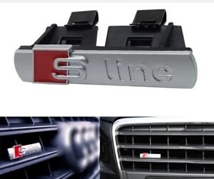 Audi S-line Grill Schriftzug Emblem Logo Sliber Matt Neu sline