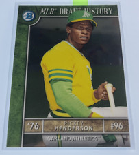 RICKEY HENDERSON 2017 Bowman Chrome Draft History Insert #MLBD-RH. A's