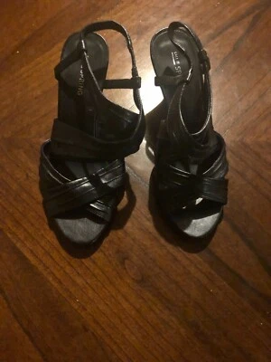 Call It Spring Solid Black Criss-Cross Wedge Heels Size 7.5 NEW W/O BOX - Image 1 of 4
