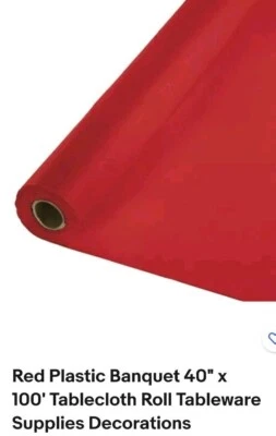 Plastic Banquet Tablecloth Roll 40" x 100' Tableware Supplies Decorations - Image 1 of 4