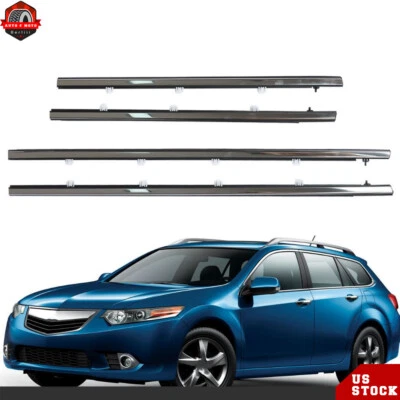 Cinturón de sellado para molduras de ventana exterior de automóvil 4 piezas para Acura TSX 09 10-2014 Foto 1 de 4