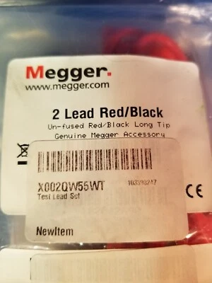 Megger 1014-293 - Set of Two Standard Test Leads (Red/Black)