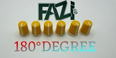 FAZI 6 x YELLOW KNOB ( 180 °)EQ ROTARY FOR PIONEER XDJ RX 1 DDJ-RR SB2 SB3 RUBBER UK