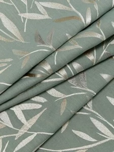 John Lewis Fabric Langley Leaf Dark Duck Egg 2.3m RRP £35m - Picture 1 of 8