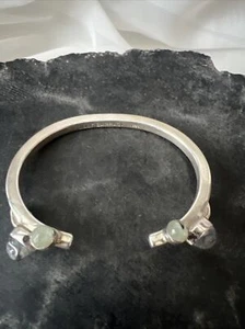 Lilly Barrack Sterling & Quartz Open Cuff Bracelet 5”1/2 28.3 Grams - Picture 1 of 15