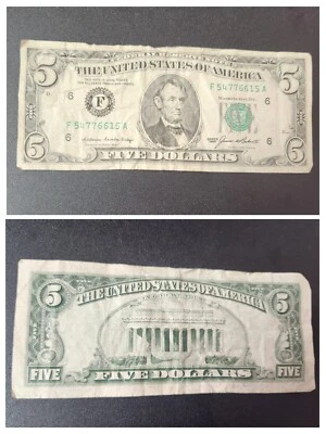 1985 $5 Five Dollar Bill - Image 1 of 4