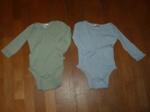 Body Paket bestehend aus 2 Bodys Langarm Gr. 86 blau grün - Bild 1 von 1