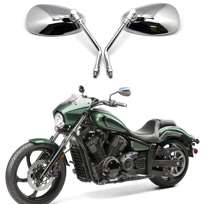 For Yamaha Star Bolt XV950 V-Star 1100 Chrome Motorcycle Rearview Side Mirrors Foto 1 de 4