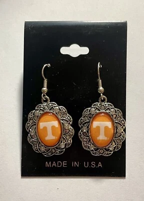 Tennessee Volunteers Crystal Logo Dangle Earrings NCAA Licensed New - Image 1 of 2