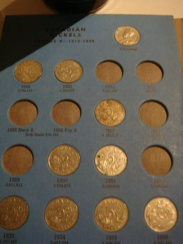 Canadian 5 Cent Collection in old Whitman album - 32 coins in decent condition Cover