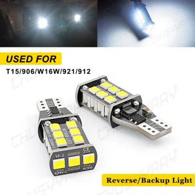 Bombillas LED de reversa 6000 k blancas para Chevrolet Impala T15 921 2006-2013 Foto 1 de 4