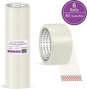 2" Wide Heavy Duty Clear White Packing Tape,Industrial Grade 2.7 Mil Thickness - Picture 1 of 14