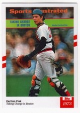 2021 Topps X Sports Illustrated Carlton Fisk #63 White With Red Stripes #22/70