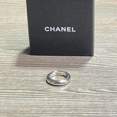 Chanel 925 Sterling Silver, Chanel Logo Ring, Size 6.5 - Image 1 of 4