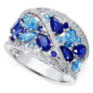 Splendida fede nuziale donna argento 925 piena zirconi regalo misura 6-10 - Foto 1 di 4