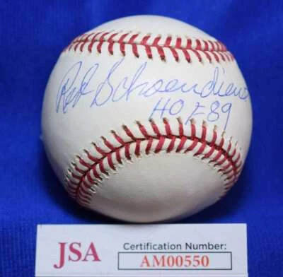 Red Schoendienst  HOF 89 JSA COA Autograph National League Signed Baseball - Image 1 of 2