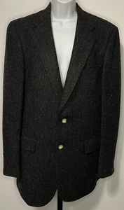 42R (44R) Austin Reed Gray Tweed Pure Wool Men's 2 Btn Jacket Sport Coat Blazer - Picture 1 of 9