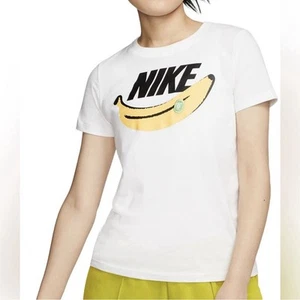 Nike Banana Just Do It Camiseta Estampado Gráfico Parches Blanco Para Mujer Talla Mediana - Imagen 1 de 10